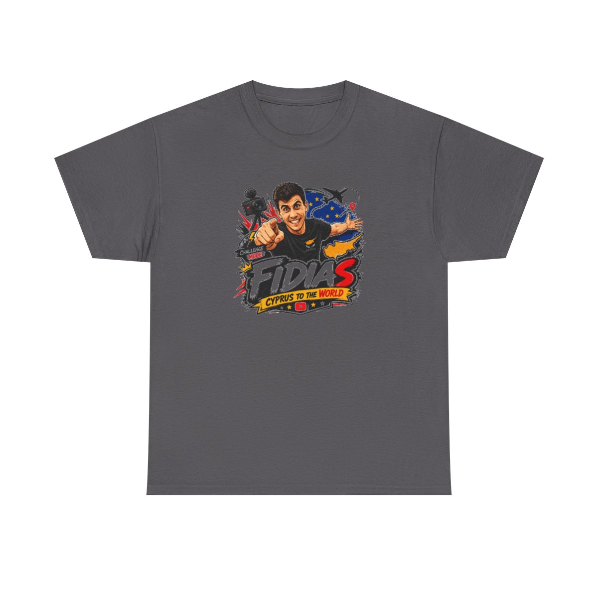 Fidias Character Graphic Tee | Gamer Logo, Cartoon Face, Retro Racing Badge