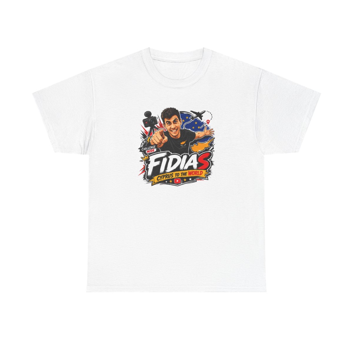 Fidias Character Graphic Tee | Gamer Logo, Cartoon Face, Retro Racing Badge
